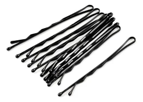 GANCHETA DE PELUQUERIA NEGRA PAQ 12UND