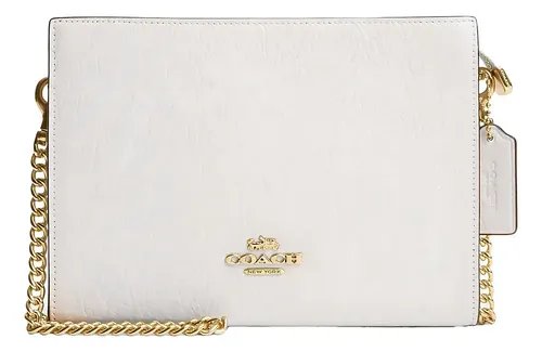 CARTERA COACH BANDOLERO BEICH Y NEGRO