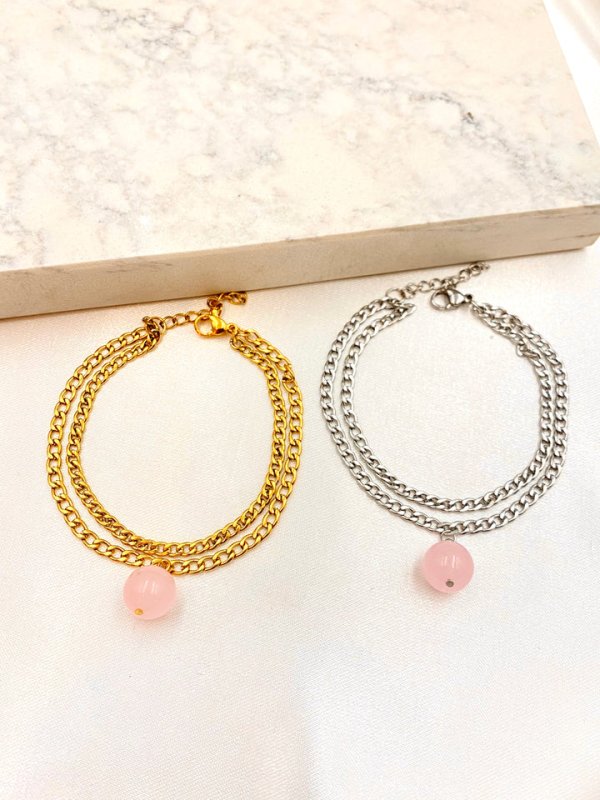 PULSERA Y TOBILLERA DE ROSAS DOBLE ELEGA