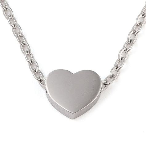 CADENA DE CORAZON GRANDE ACERO INOXIDABL