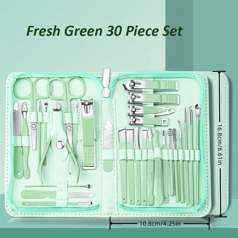 JUEGO DE CORTA UÑAS VERDE ESTUCHE