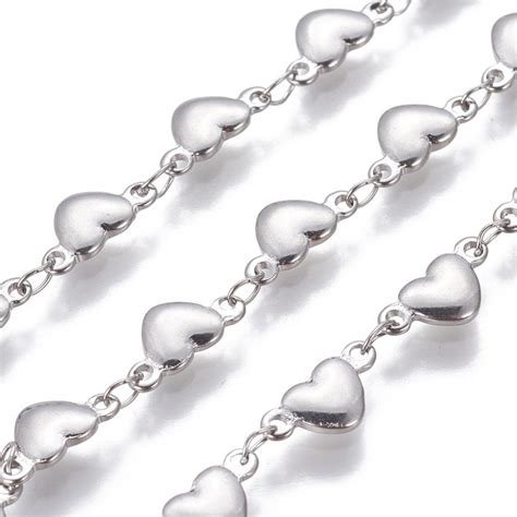 CADENA DE ARO DE CORAZON ACERO INOXIDABL