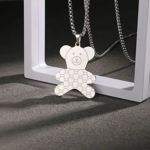 CADENA DE OSO COLGANTE ACERO INOXIDABLE