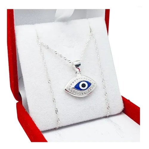 CADENA NICOLE CHLOE OJO TURCO PLATEADO
