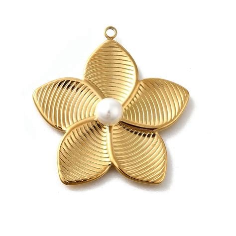 COLA DE FLOR DORADO CON PERLA POR UNIDAD
